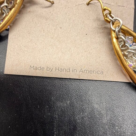 Rook + Crow by Patricia LockeGold & Silver Drop Earrings With Crystal Accents - Picture 5 of 5